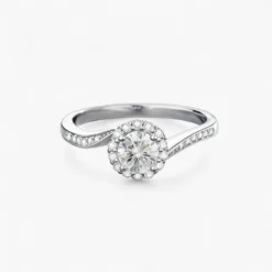 0.5ct Moissanite Twist Halo Ring