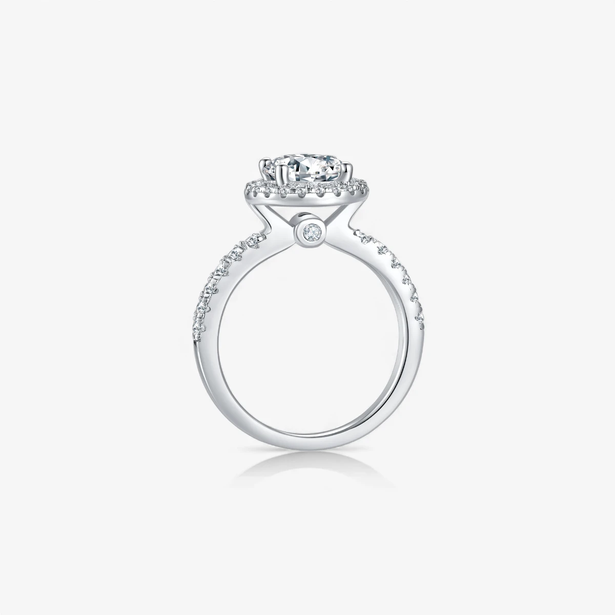 1/2/3ct Moissanite Side Stone Halo Ring - Image 6