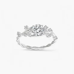 1ct Moissanite Flower Branch Ring