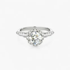 1ct Moissanite Hidden Halo Ring
