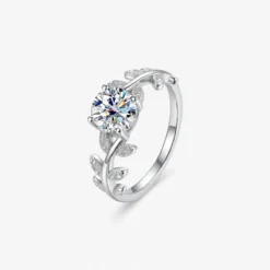 1ct Moissanite Leaf Ring