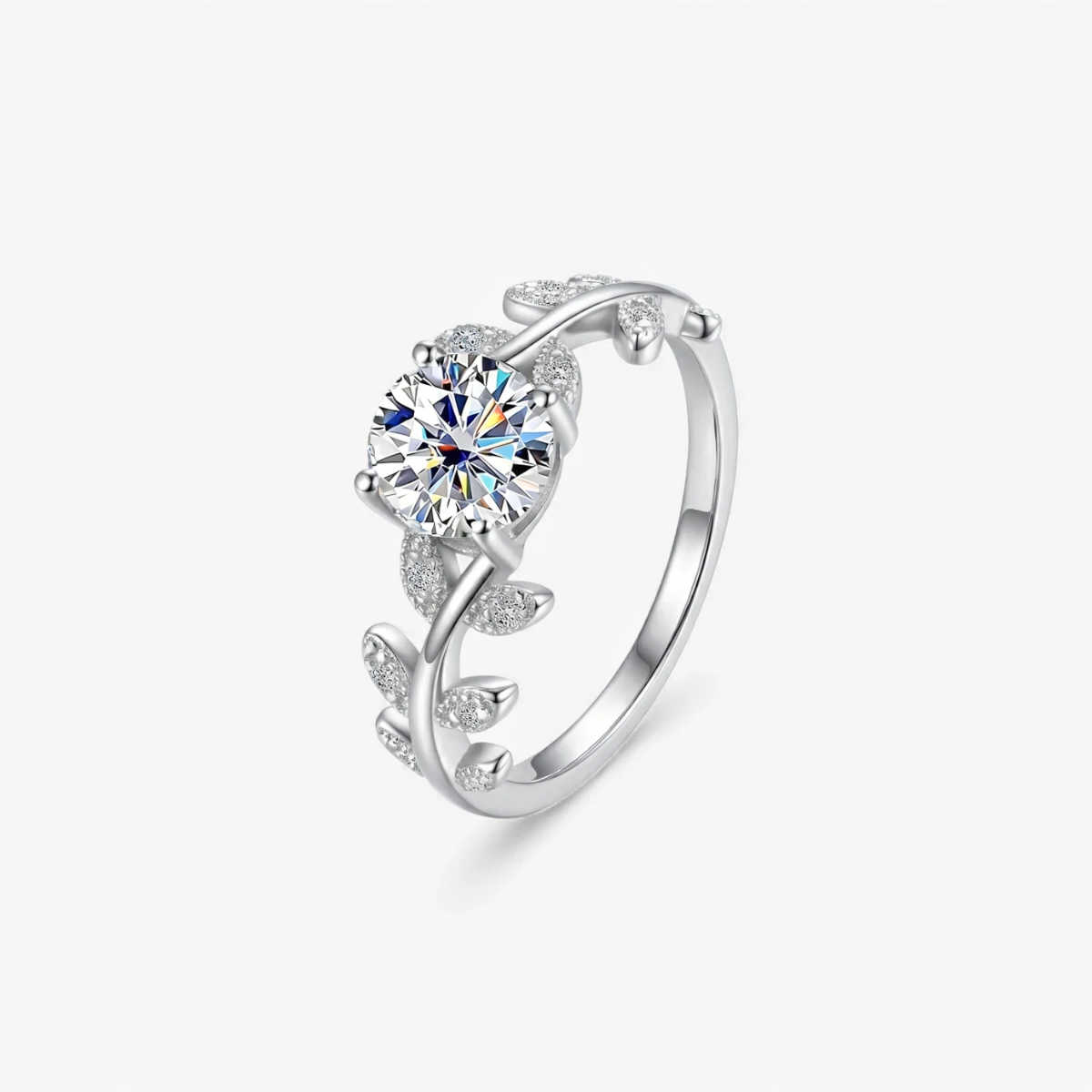 1ct Moissanite Leaf Ring