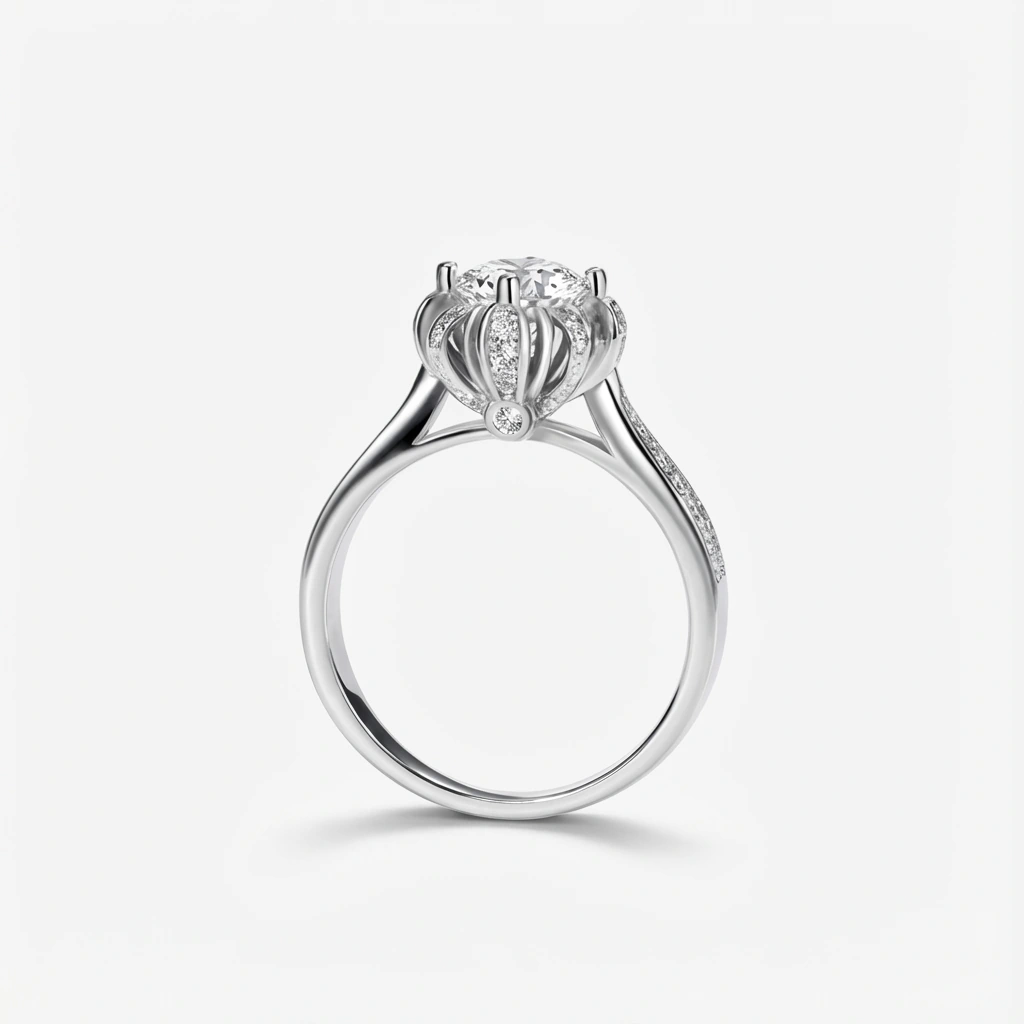 1ct Moissanite Pave Cluster Ring - Image 5