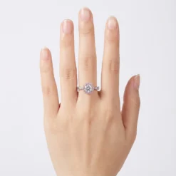 Alternative view of 1ct Moissanite Pink Flower Ring