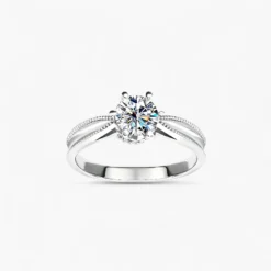 1ct Moissanite Ribbon Solitaire Ring