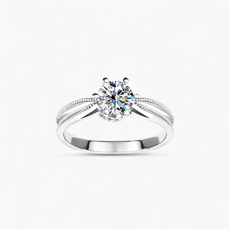 1ct Moissanite Ribbon Solitaire Ring