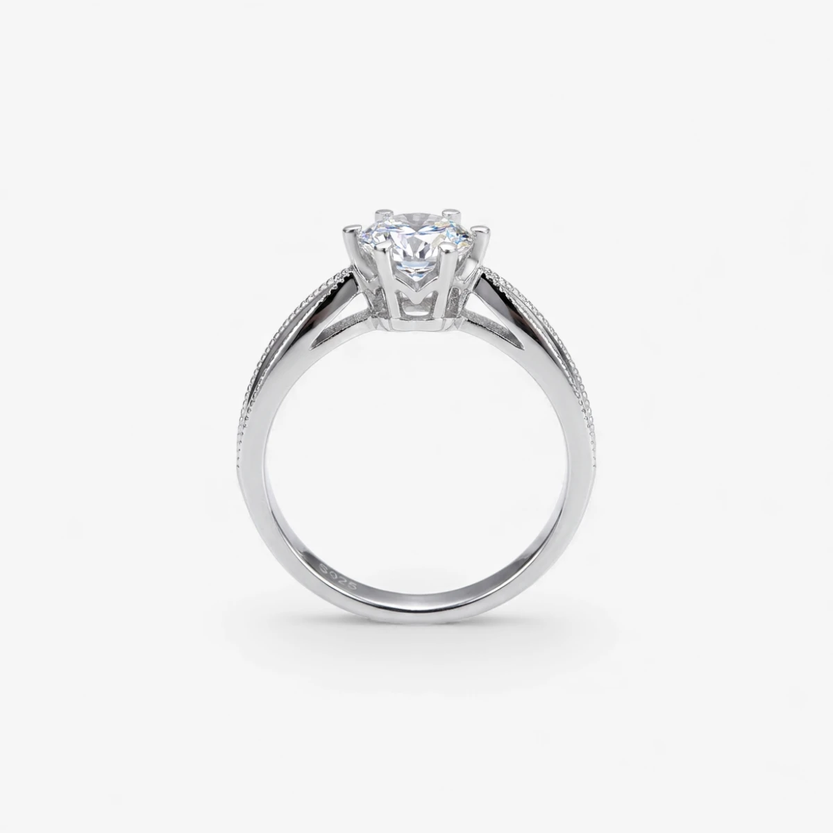 1ct Moissanite Ribbon Solitaire Ring - Image 4