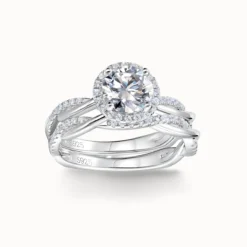 1ct Moissanite Twist Stackable Ring