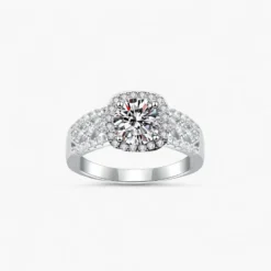 1ct Moissante Pave Halo Ring