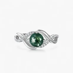 1ct Moss Agate Gemstone Ring