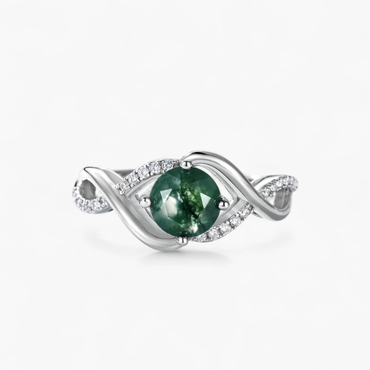 1ct Moss Agate Gemstone Ring