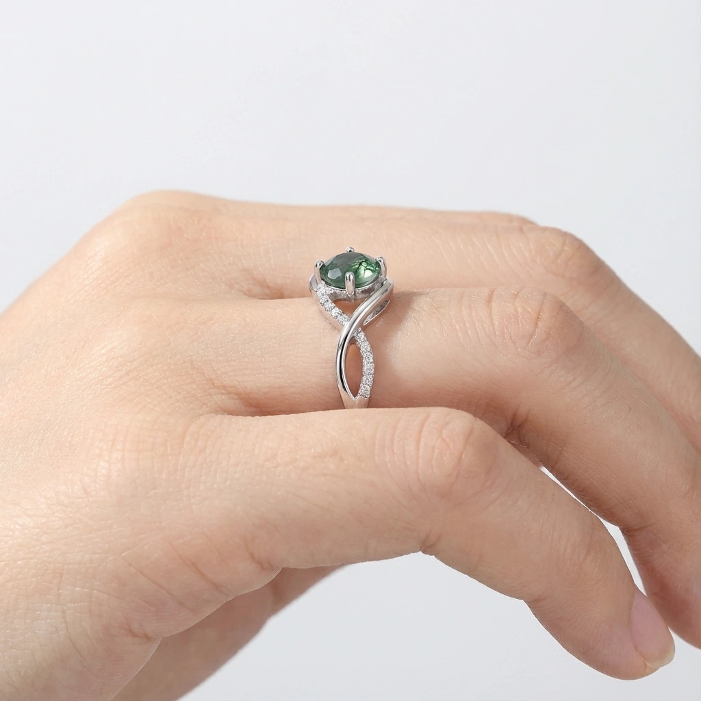 1ct Moss Agate Gemstone Ring - Image 3