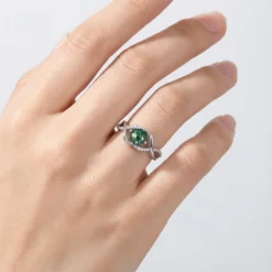 Alternative view of 1ct Moss Agate Gemstone Ring