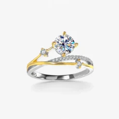 1ct Moissanite Star Track Ring