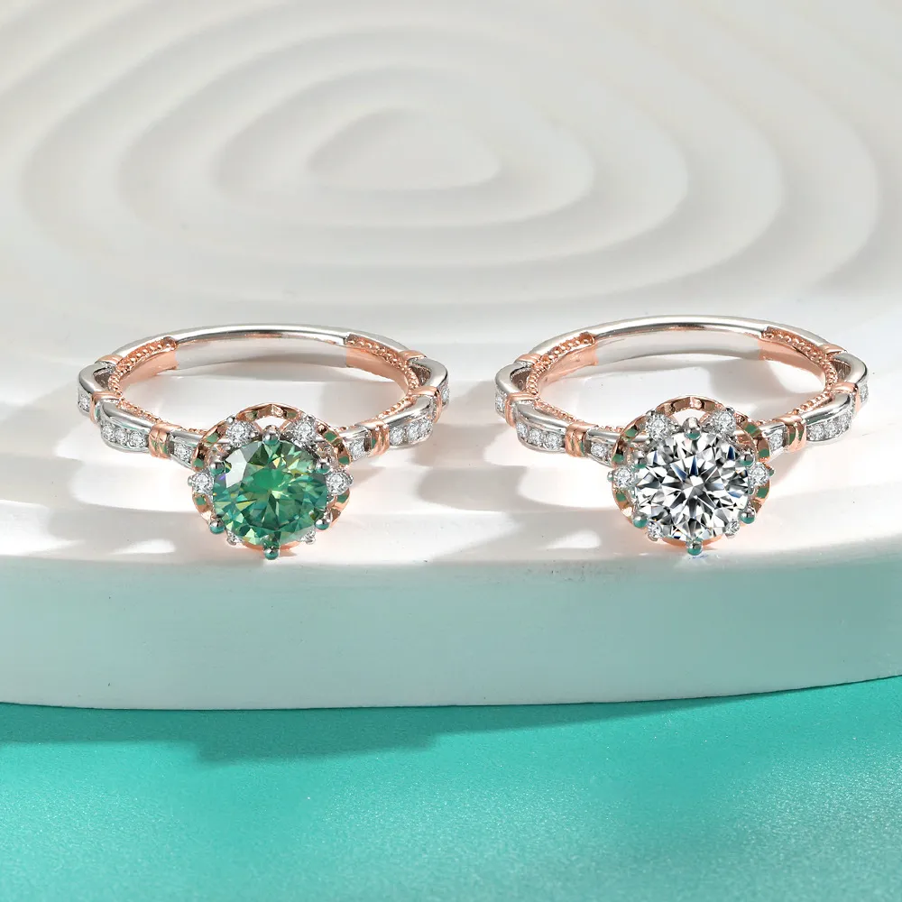 1ct Moissanite Wave Side Stone Ring - Image 3