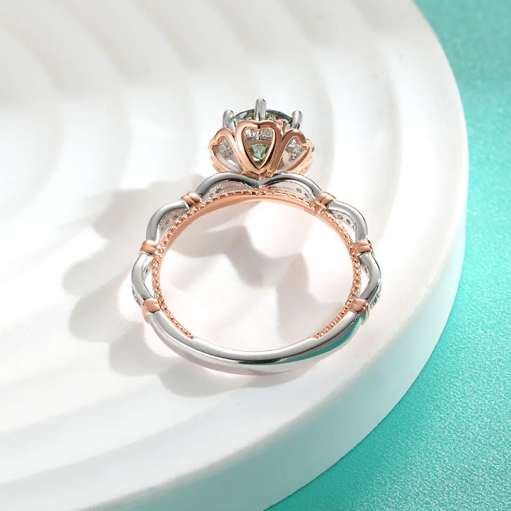 1ct Moissanite Wave Side Stone Ring - Image 4