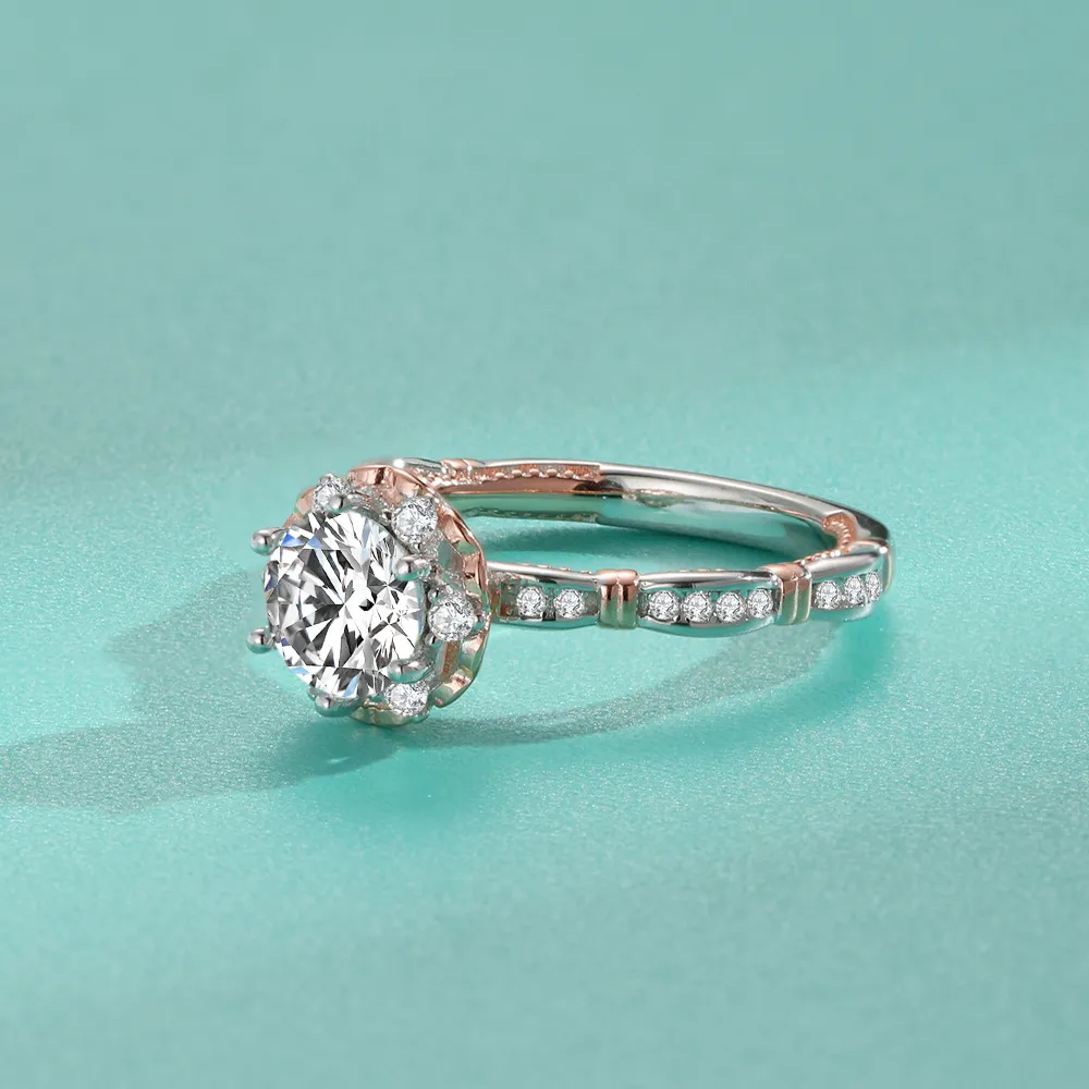 1ct Moissanite Wave Side Stone Ring - Image 5