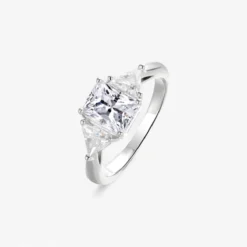 2ct Moissanite Baguette Three Stone Ring