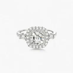 2ct Princess Moissanite Proposal Halo Ring