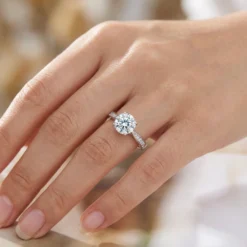 Alternative view of 2ct Moissanite Side Pave Ring