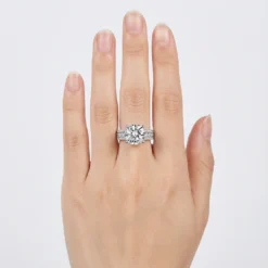 Alternative view of 3ct Moissanite Side Stone Ring