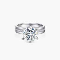 5Ct Moissanite Side Stone Ring