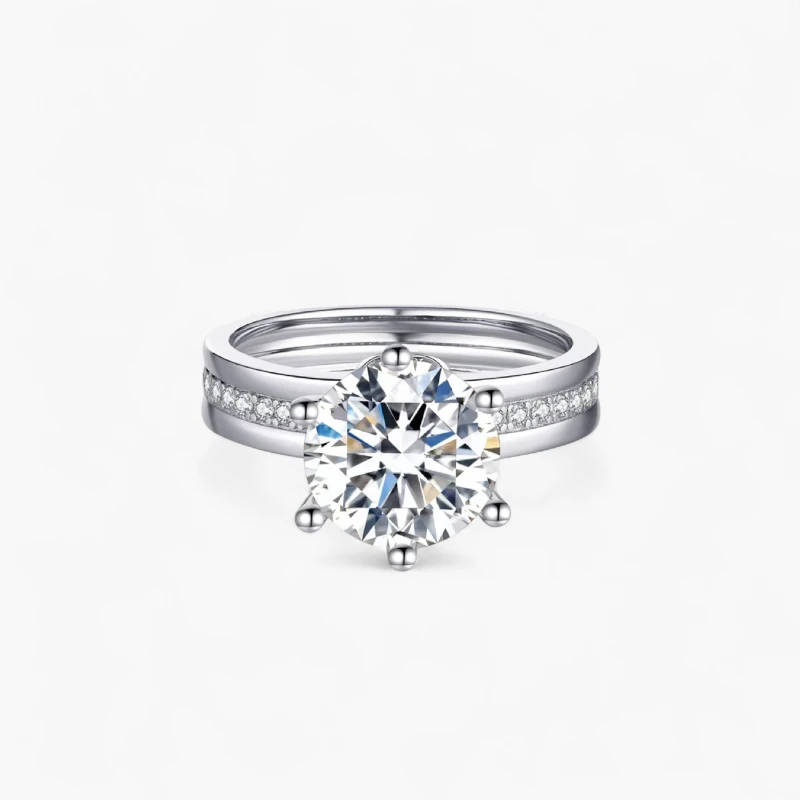 5Ct Moissanite Side Stone Ring