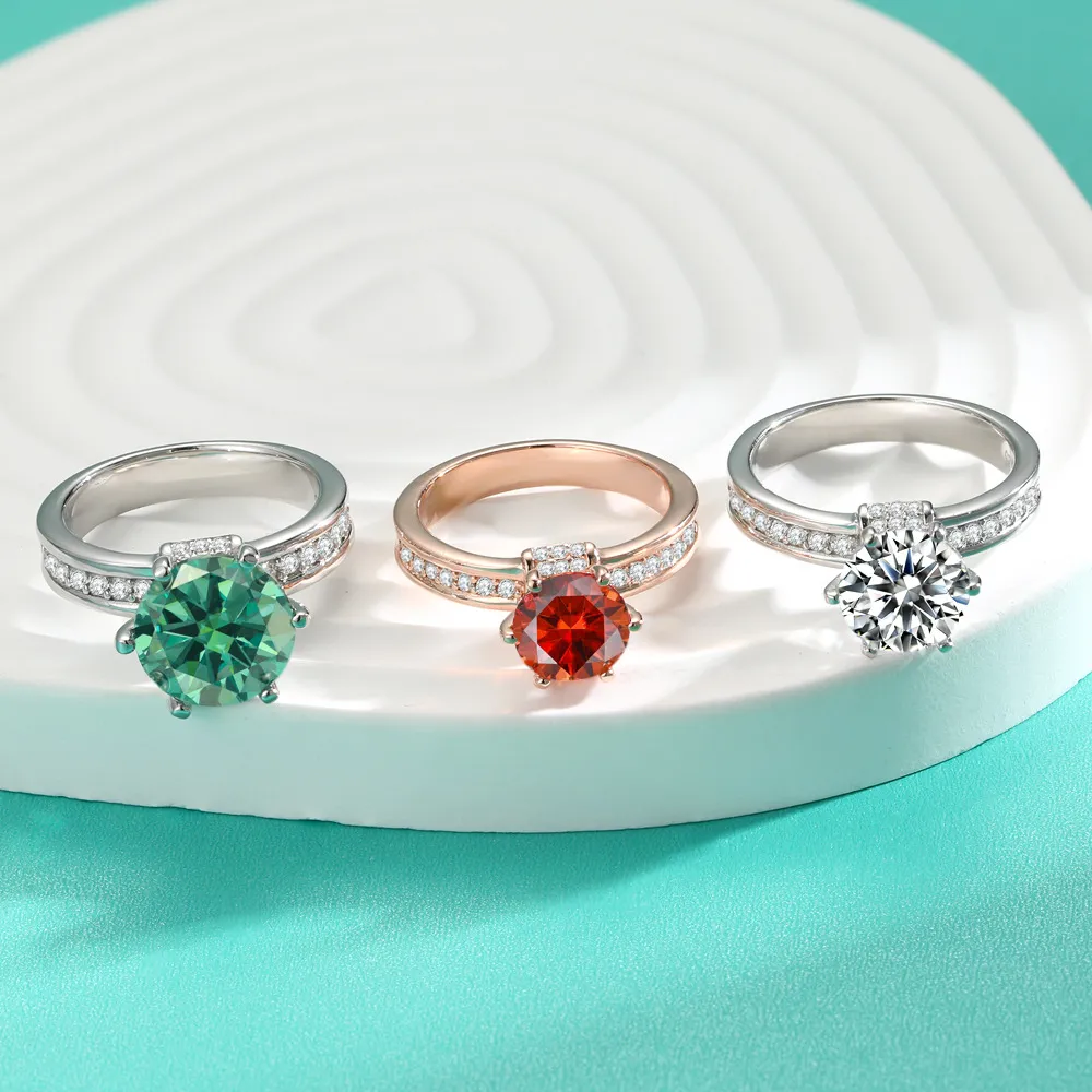 5Ct Moissanite Side Stone Ring - Image 3