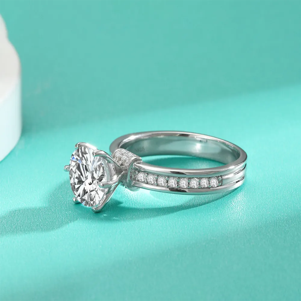 5Ct Moissanite Side Stone Ring - Image 5