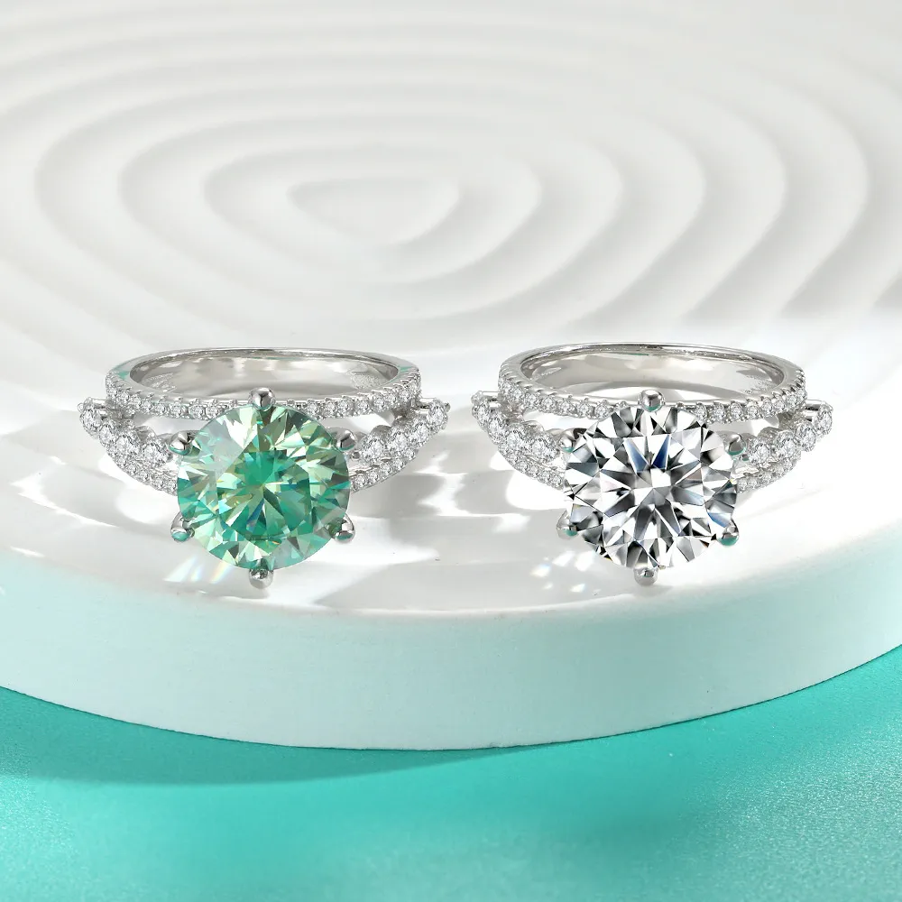 5ct Round Cut Moissanite Ballerina Ring - Image 3