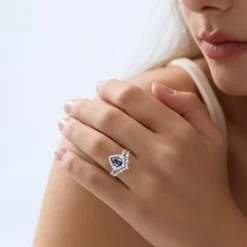 Alternative view of Pear Alexandrite Stacking Ring