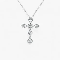 Cross Moissanite Necklace