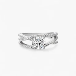 1ct Crossover Dual Shank Ring