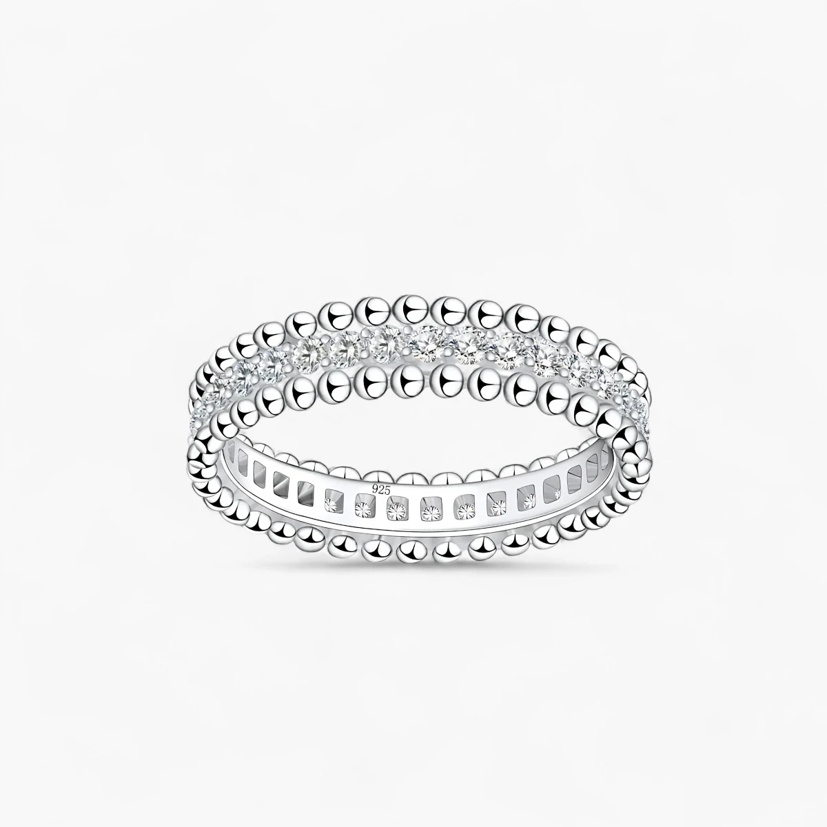 Moissanite Milgrain Eternity Ring