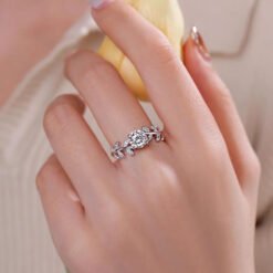 Alternative view of 1ct Moissanite Leaf Ring