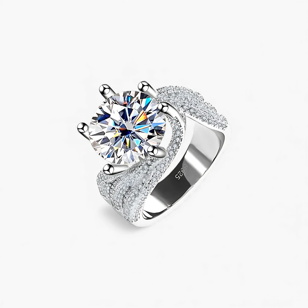 3ct|5ct Moissanite Pave Intricate Ring