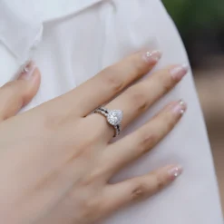 Alternative view of 1.9ct Moissanite Almond Stackable Band