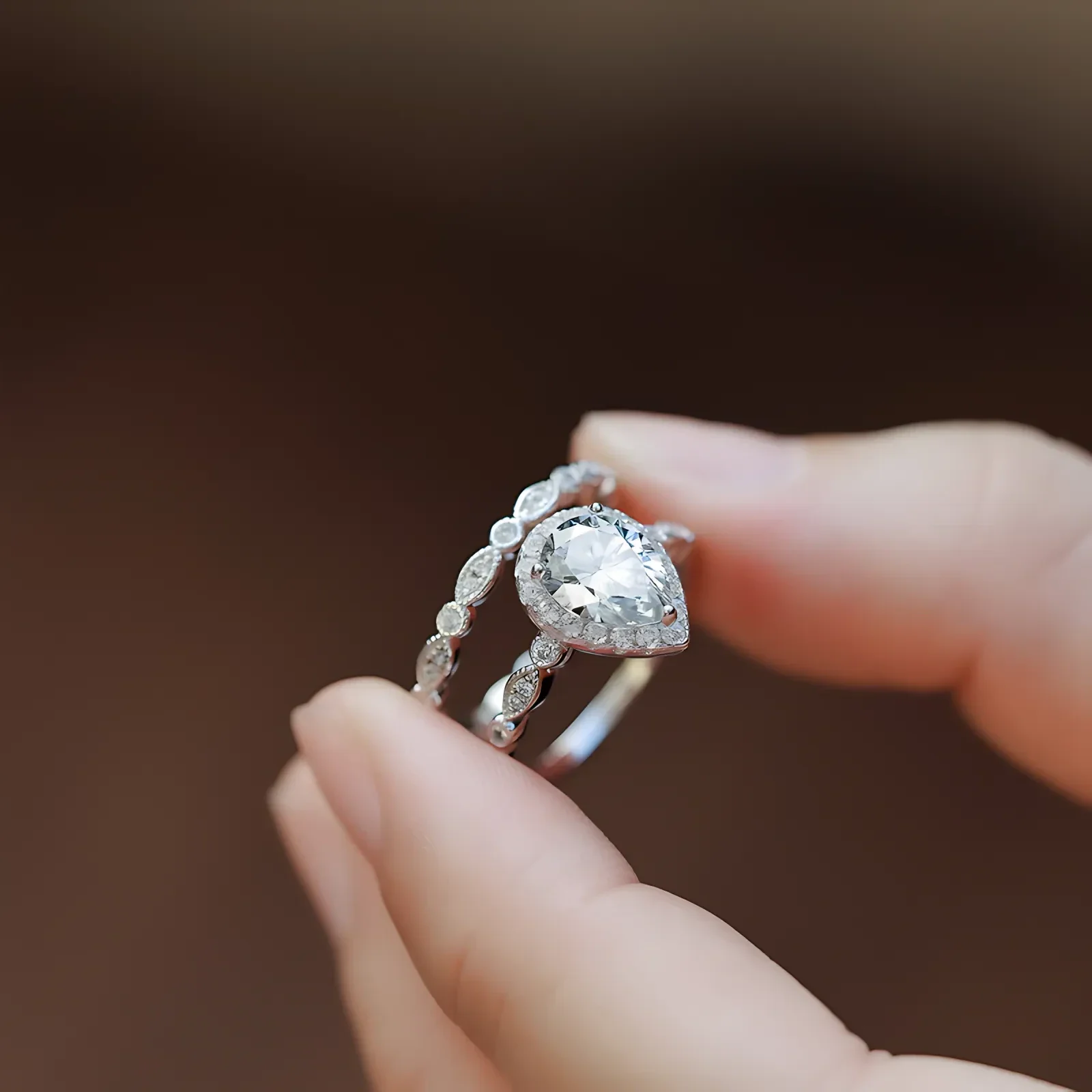 1.9ct Moissanite Almond Stackable Band - Image 3