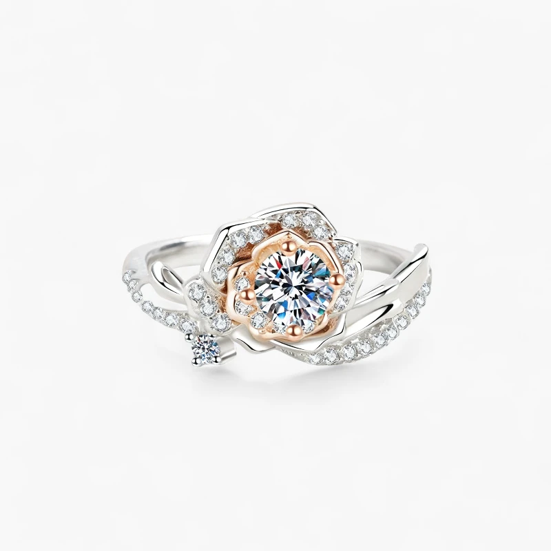 0.5CT Moissanite Rosetta Twist Ring