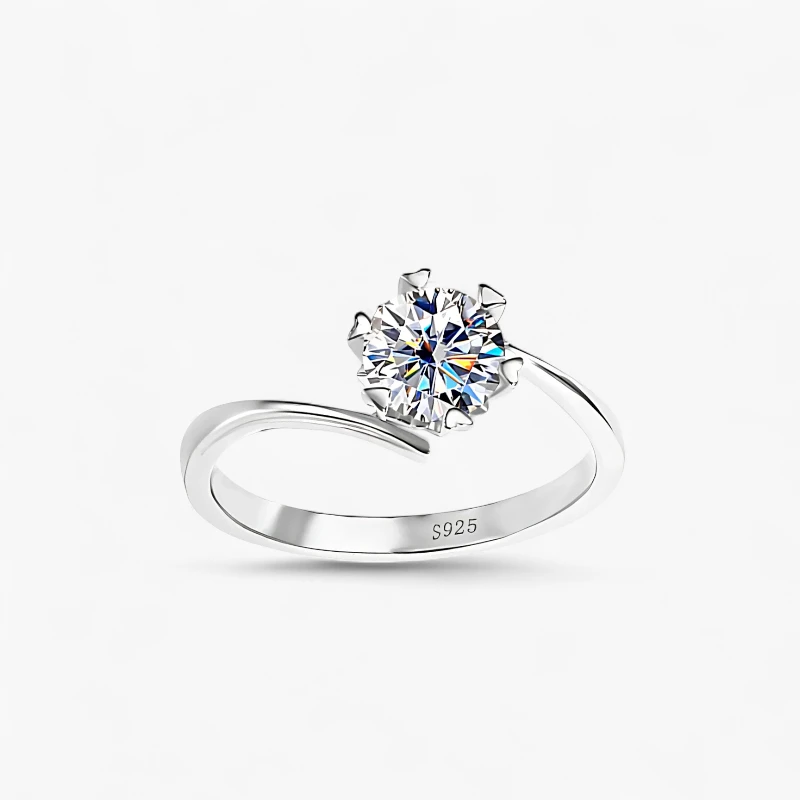 1ct Moissanite Twist Snowflake Ring