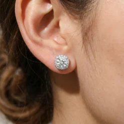 Alternative view of Square Moissanite Studs