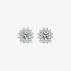 Sunflower Moissanite Studs