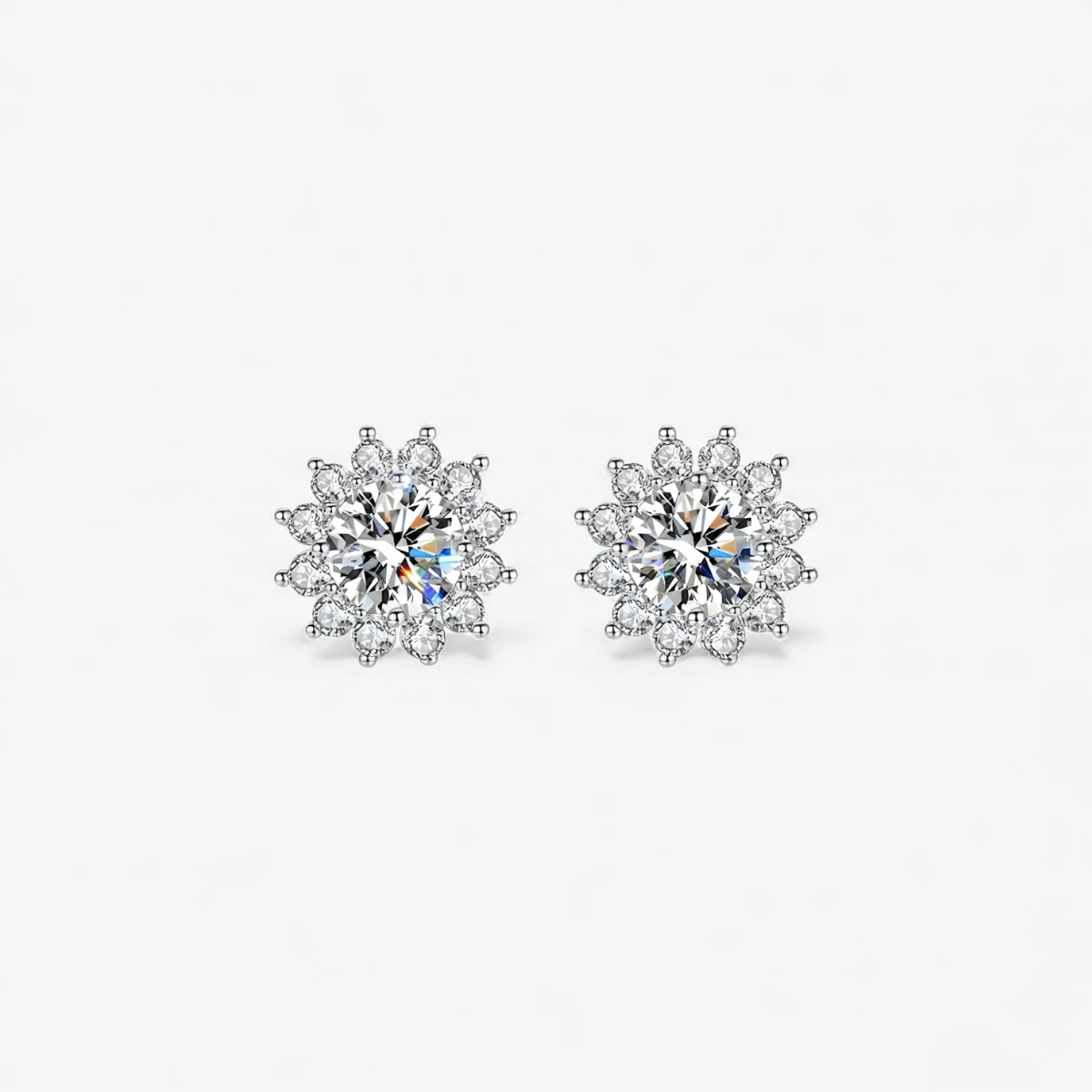 Sunflower Moissanite Studs