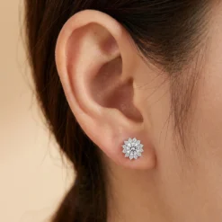 Alternative view of Sunflower Moissanite Studs