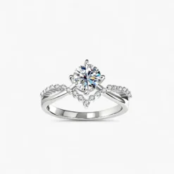 1ct Moissanite Twist Shank Round Cut Ring