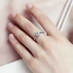 Alternative view of Classic Cut Moissanite Ring