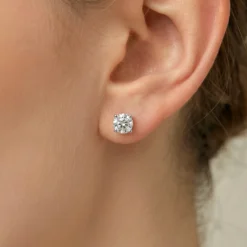 Alternative view of Round Moissanite Studs