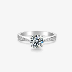 2ct Moissanite Side Pave Ring