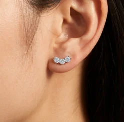 Alternative view of Small V Moissanite Studs