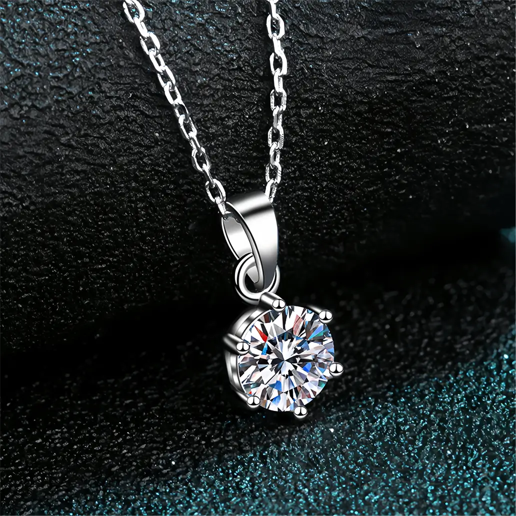 Round Moissanite Necklace - Image 3